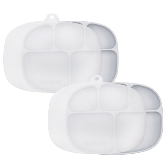 Grip Dish w/ Lid 2 Pack (5 Section): Gray banner