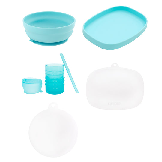 Grip Tray Complete 7-Piece Mealtime Set: Blue banner