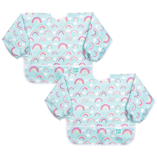 Sleeved Bib 2 Pack: Rainbows banner