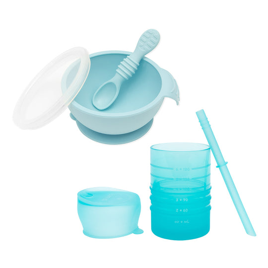 First Foods Everyday 6-Piece Mealtime Set: Blue banner