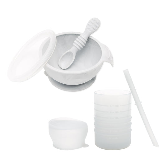 First Foods Everyday 6-Piece Mealtime Set: Marble banner