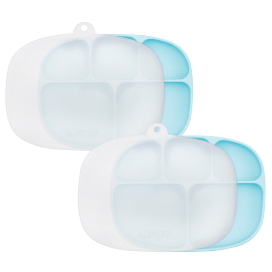 Grip Dish w/ Lid 2 Pack (5 Section): Blue banner