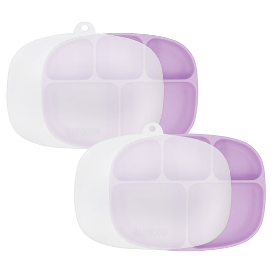 Grip Dish w/ Lid 2 Pack (5 Section): Lavender banner